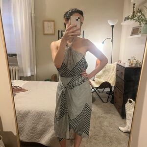 Banana Republic tie top and midi wrap skirt. Size 2 for skirt and XS for top.